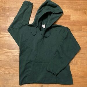 Hanes Forest Green Hoodie, gym cut
